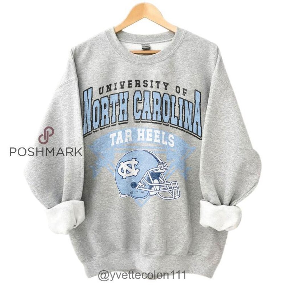 North Carolina Tar Heels Vintage Football NCAA 90s sweatshirt shirt grey yvettec